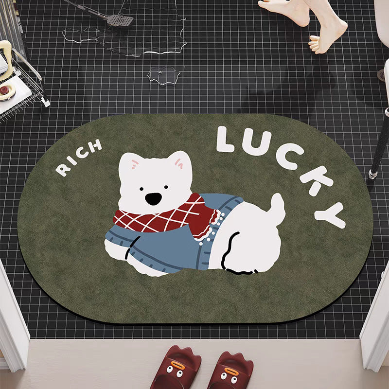 Realistic 3D Puppy Doormat, Funny Dog Entrance Mat, Cute Pet Floor Rug for Bedroom Bathroom & Home