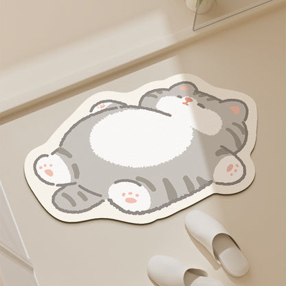 Cute 3D Animal Door Mat, Realistic Kitten Doormat, Funny Pet Rug for Bedroom Bathroom & Entryway