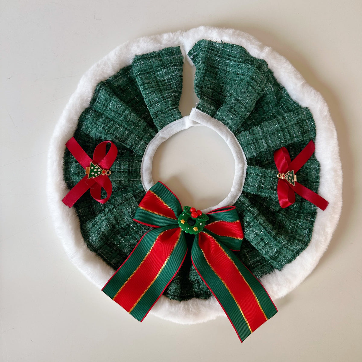 Christmas Cat Scarf, Dog Scarf, Saliva Towel, Small Size Dogs Pet Wool Collar, Hand-Knitted Accessories