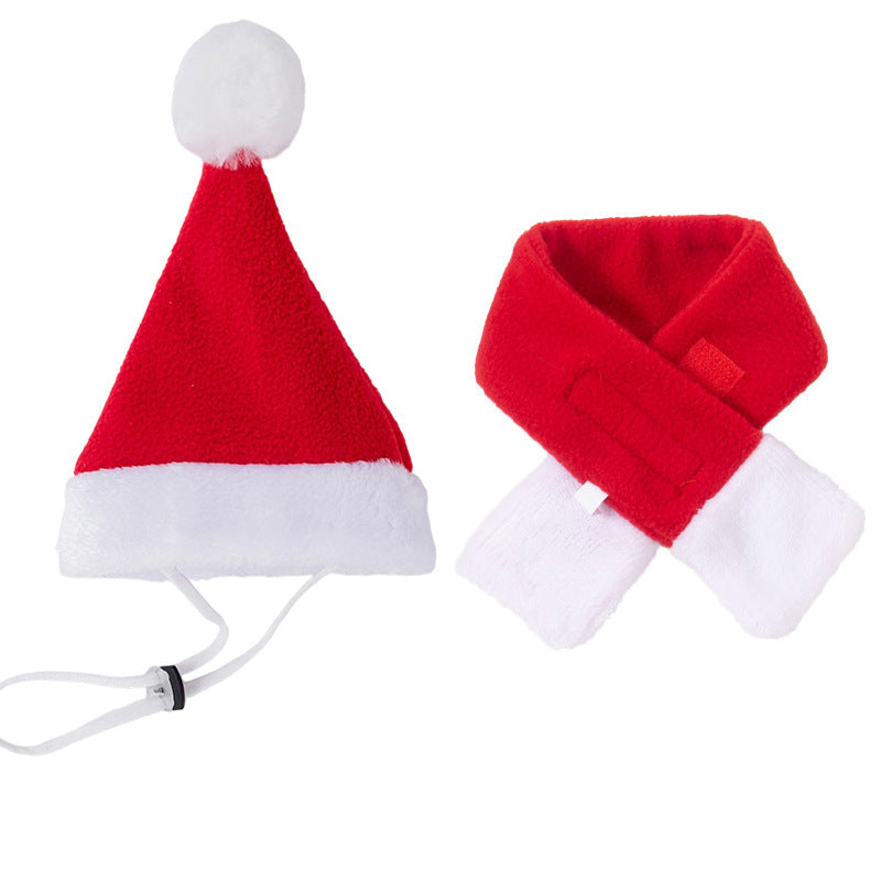 Pet Cat and Dog Hat Headwear Christmas Scarf Cloak Transformation Cloak Christmas Pet Clothes