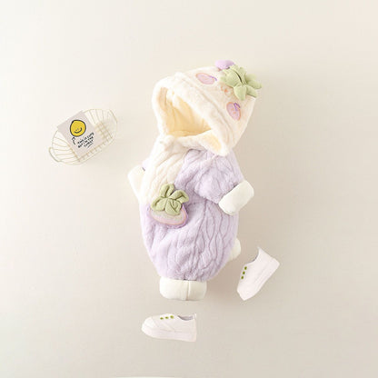Cozy Animal Hooded Baby Romper – Soft Fleece Jumpsuit for Babies & Toddlers