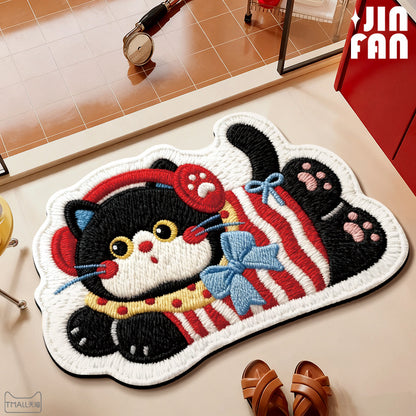 Cartoon Cat Diatom Mud Floor Mat Bathroom Sink Non-Slip Home Decor
