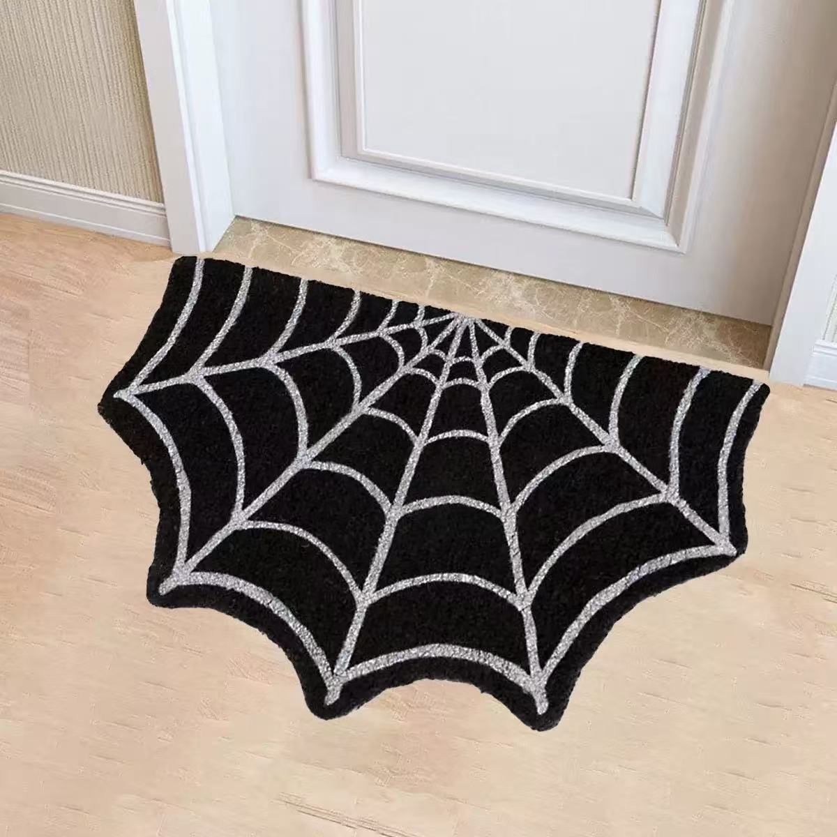 Halloween Alien-Shaped Faux Cashmere Floor Mat, Happy Halloween Funny Gift Home Decor