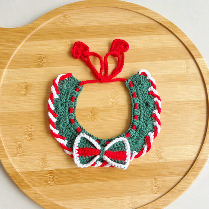 Pet Christmas Scarves, Cat Scarves, Dog Bibs, Accessories, Yarn Santa Bibs