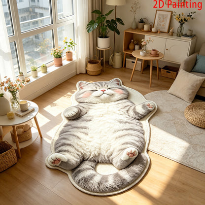 3D Sleeping Cat Doormat, Cute Kitten Door Mat, Funny Animal Floor Rug for Bedroom Bathroom & Entryway