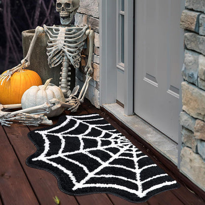 Halloween Alien-Shaped Faux Cashmere Floor Mat, Happy Halloween Funny Gift Home Decor