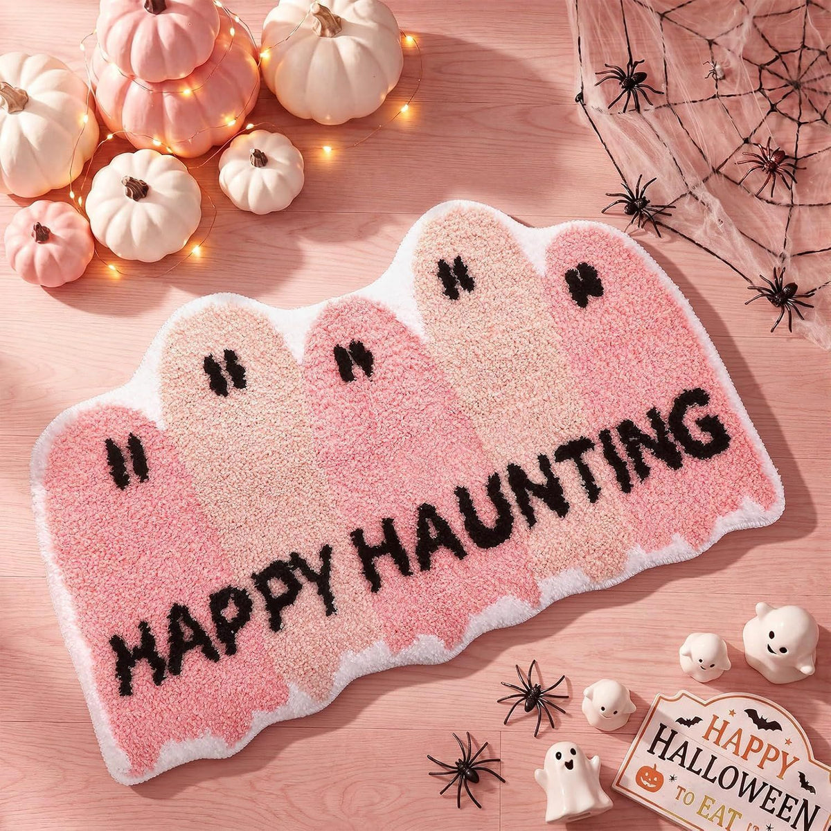 Halloween Alien-Shaped Faux Cashmere Floor Mat, Happy Halloween Funny Gift Home Decor