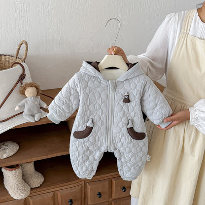Adorable Animal Hooded Jumpsuit – Soft Cozy Baby Romper for Newborns & Toddlers