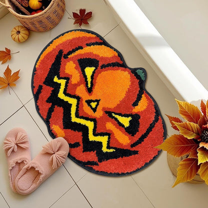 Halloween Alien-Shaped Faux Cashmere Floor Mat, Happy Halloween Funny Gift Home Decor