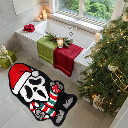 Halloween Alien-Shaped Faux Cashmere Floor Mat, Happy Halloween Funny Gift Home Decor