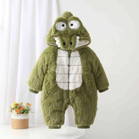 Adorable Baby Hooded Jumpsuit – Cozy Rabbit Fleece Romper for Babies & Toddlers