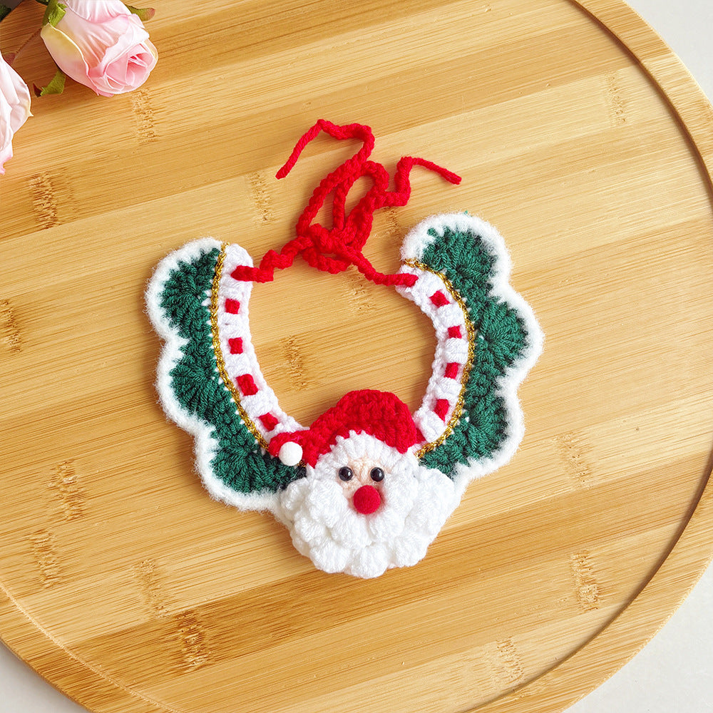 Christmas Pet Neck Warmers, Cat Outfits, Knitted Dog Christmas Hats, Knitted Santa Scarves, and Accessories