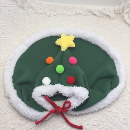 Pet Christmas Clothes Dog Teddy Autumn and Winter Cloak Cat Cloak Clothes Birthday Party Decoration Clothing Dog