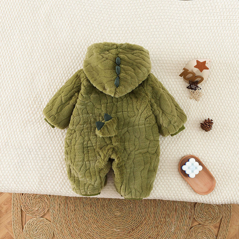 Baby Rabbit Fleece Hooded Jumpsuit – Cute Cozy One-Piece Romper for Newborns & Toddlers, 0–3 Years