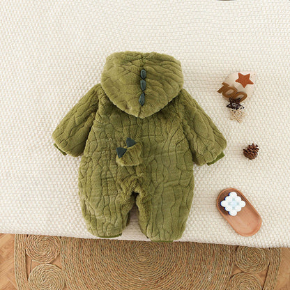 Baby Rabbit Fleece Hooded Jumpsuit – Cute Cozy One-Piece Romper for Newborns & Toddlers, 0–3 Years