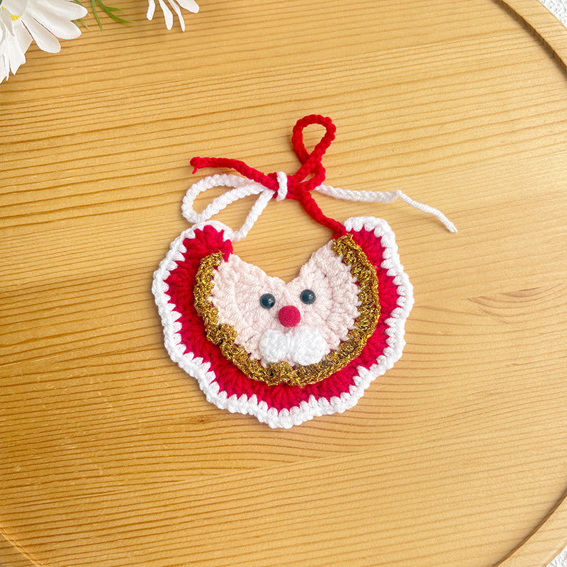 Pet Christmas Scarves, Cat Scarves, Dog Bibs, Accessories, Yarn Santa Bibs