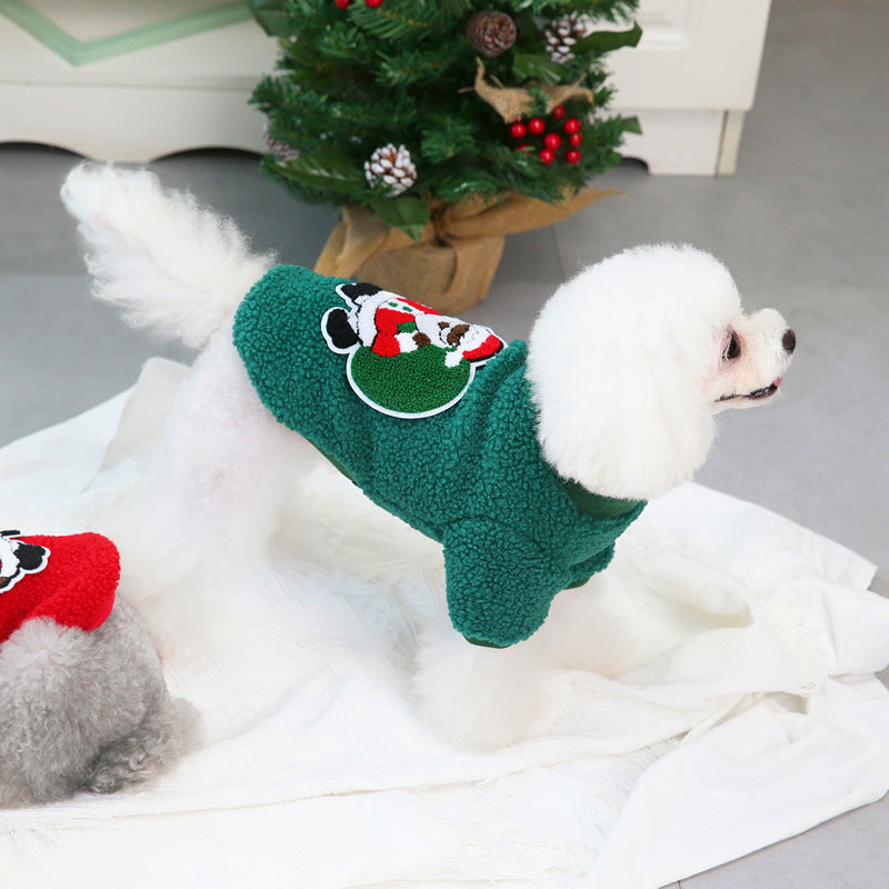 Dog Clothes Autumn and Winter Pet Clothes New Teddy Small Dog Pet Clothing Winter 21 Christmas Tree Fleece