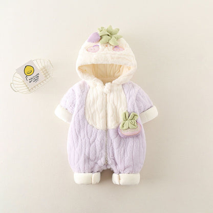 Cozy Animal Hooded Baby Romper – Soft Fleece Jumpsuit for Babies & Toddlers