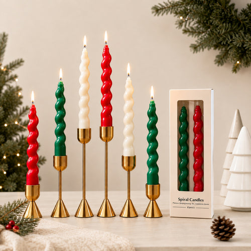 Christmas Ornaments, Decorative Threaded Long-Stem Candles, Niche High-End Ambiance Candles for Weddings, Hotels, and Parties
