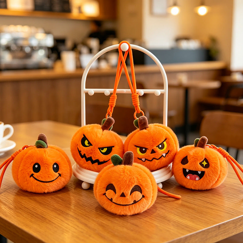 Halloween Pumpkin Plush Toy Pendant Keychain Ghost Pumpkin Doll