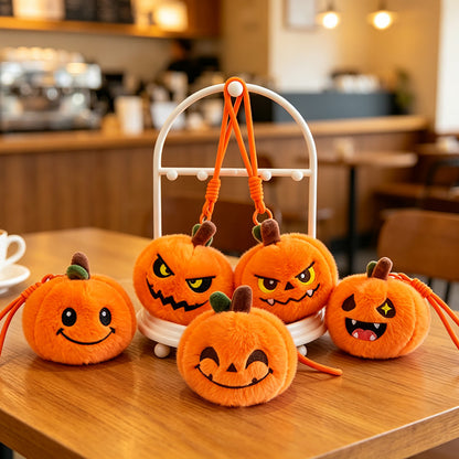 Halloween Pumpkin Plush Toy Pendant Keychain Ghost Pumpkin Doll