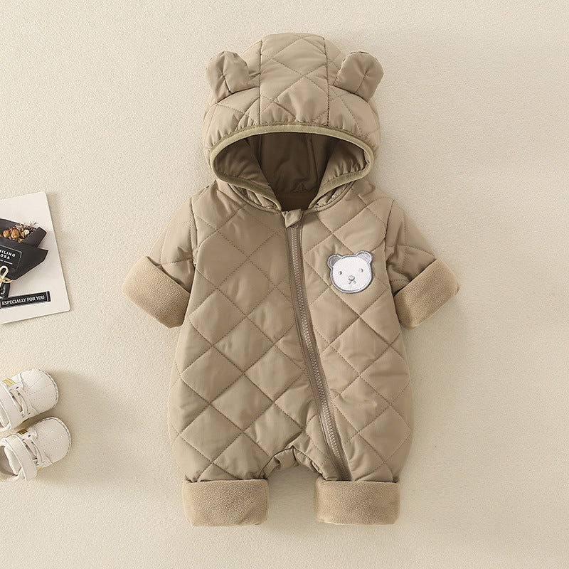 Cute Plush Baby Romper – Adorable Hooded One-Piece Jumpsuit for Little Ones