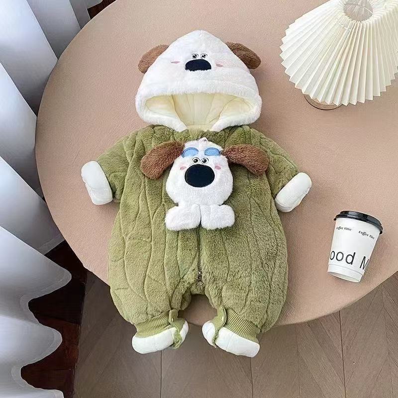 Cozy Baby Fleece Jumpsuit – Cute Animal Hooded Romper for Newborns & Toddlers