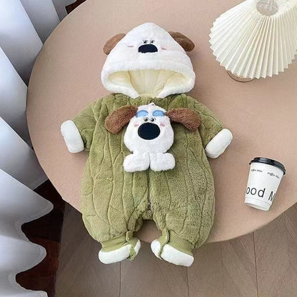 Cozy Baby Fleece Jumpsuit – Cute Animal Hooded Romper for Newborns & Toddlers
