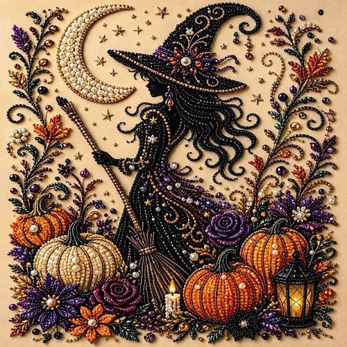 Halloween Pearl Art DIY Kit – Spooky Beaded Painting Craft Set