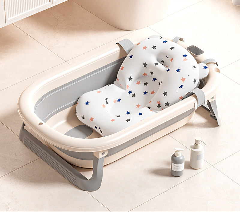 Foldable Baby Bathtub with Temperature Display & Bath Support – Space Saving Infant Toddler Tub with Non-Slip Legs