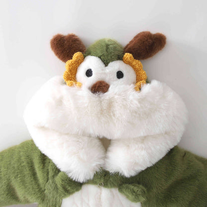 Adorable Plush Baby Jumpsuit – Warm Hooded Romper for Newborns & Little Ones