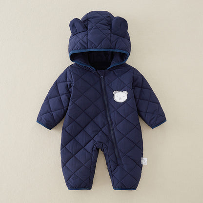Cute Plush Baby Romper – Adorable Hooded One-Piece Jumpsuit for Little Ones