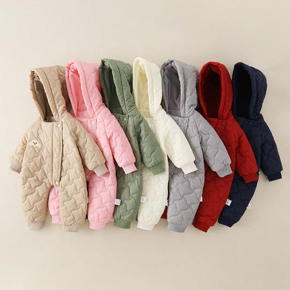 Little One Cozy Fleece Jumpsuit – Cute Animal Hooded Baby Romper 0–3 Years