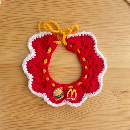 Pet Dress-up Hat Cat Birthday suit Puppy Mc Donald Waiter Dress-up Cute Scarf Handmade Knitted