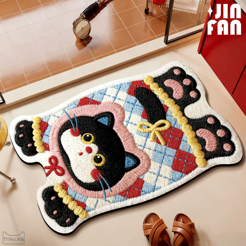 Cartoon Cat Diatom Mud Floor Mat Bathroom Sink Non-Slip Home Decor