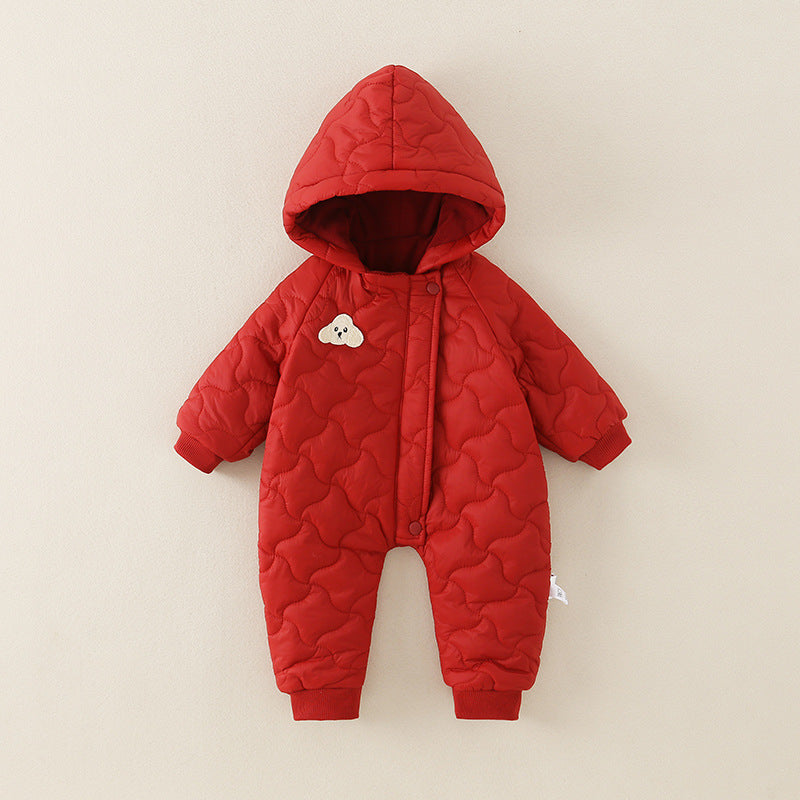 Little One Cozy Fleece Jumpsuit – Cute Animal Hooded Baby Romper 0–3 Years