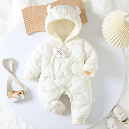 Cute Animal Baby Romper – Soft Plush Hooded Jumpsuit for Babies 0–2 Years