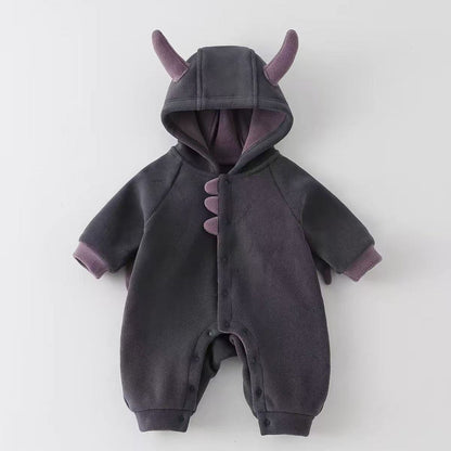 Soft Baby Rabbit Romper – Warm Hooded One-Piece Jumpsuit for Little Ones