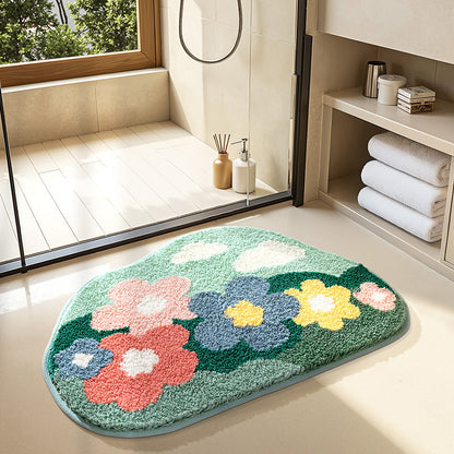 Cute Bathroom Non-Slip Mat, Funny Shaped Velvet Foot Mat, Home Bathtub Mat Home Decor