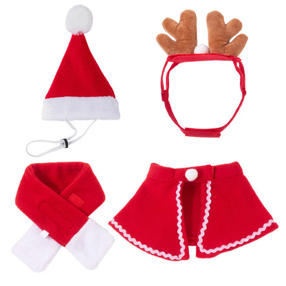 Pet Cat and Dog Hat Headwear Christmas Scarf Cloak Transformation Cloak Christmas Pet Clothes