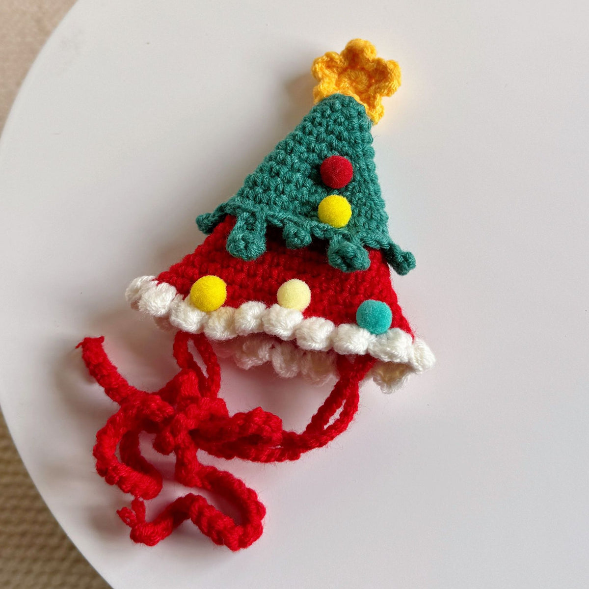 Christmas Cat Scarf, Dog Scarf, Saliva Towel, Small Size Dogs Pet Wool Collar, Hand-Knitted Accessories