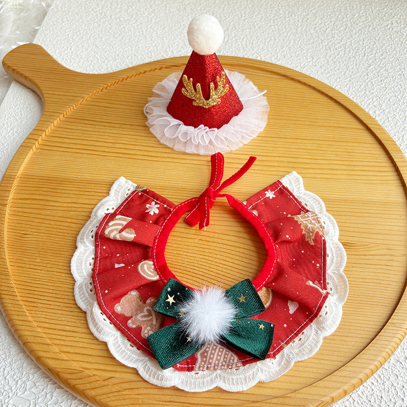 Pet Christmas Scarf, Cat Christmas Hats, Decorative Neck Scarves and Collars For Small and Medium-Sized Dogs