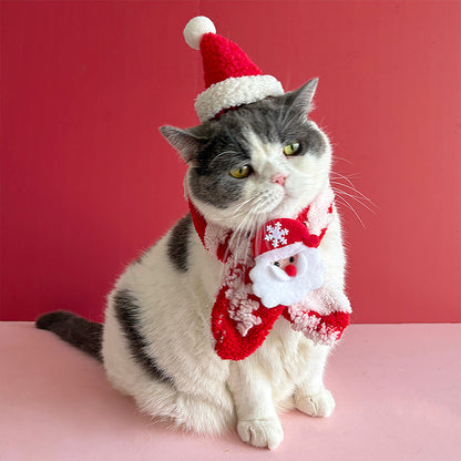 Christmas Pet Scarves, Plush Cat Scarves, Cute Warm Suede Dog Woolen Saliva Towels, Accessories for the Elderly