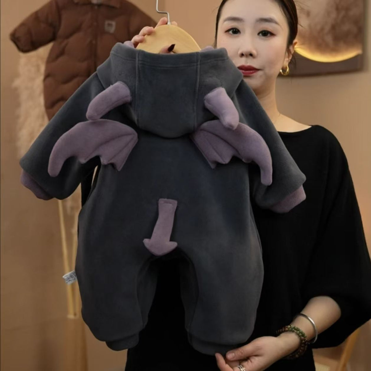 Soft Baby Rabbit Romper – Warm Hooded One-Piece Jumpsuit for Little Ones