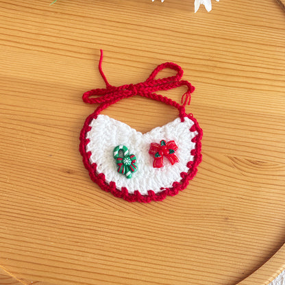 Pet Christmas Scarves, Cat Scarves, Dog Bibs, Accessories, Yarn Santa Bibs