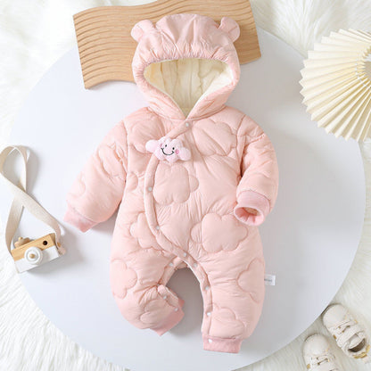 Cute Animal Baby Romper – Soft Plush Hooded Jumpsuit for Babies 0–2 Years