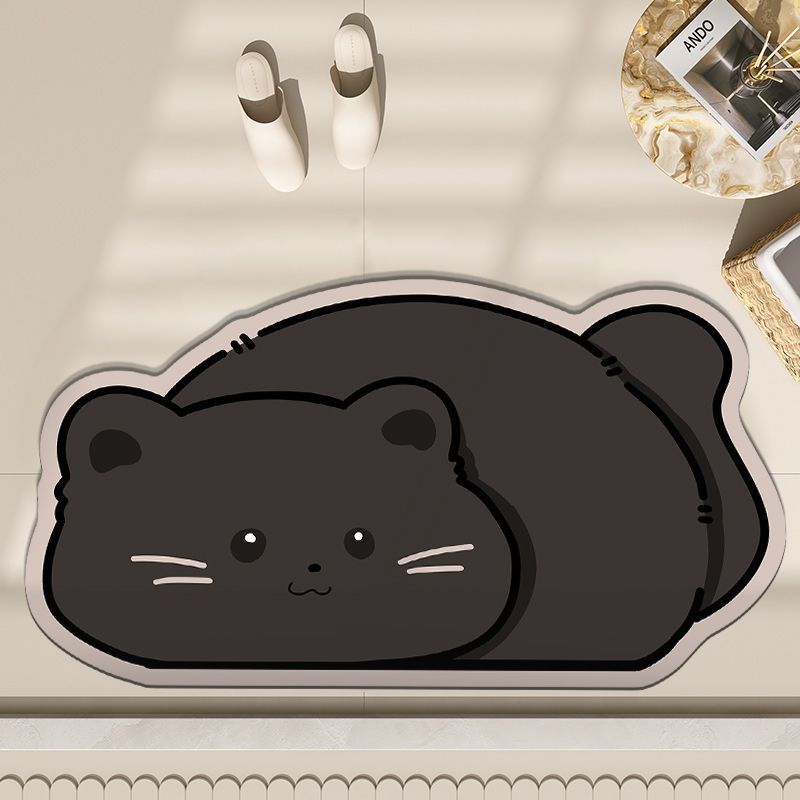 3D Diatom Mud Cat Doormat, Cute Kitten Door Mat, Funny Animal Entrance Rug for Bathroom Bedroom & Front Door