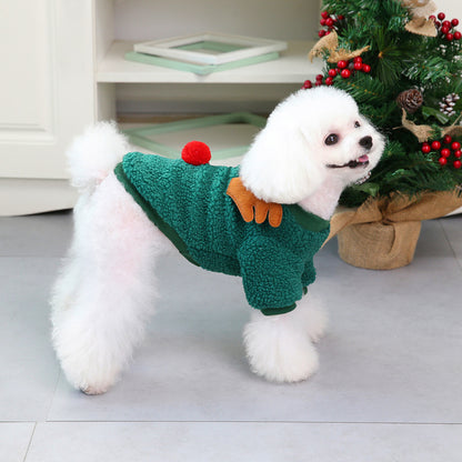 Dog Clothes Autumn and Winter Pet Clothes New Teddy Small Dog Pet Clothing Winter 21 Christmas Tree Fleece