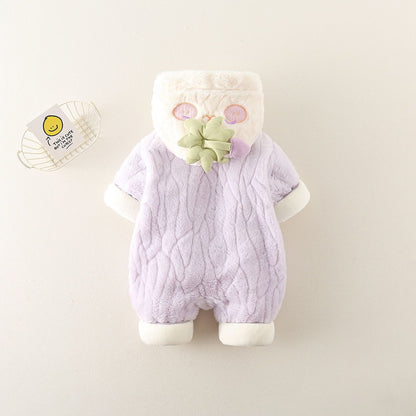 Cozy Animal Hooded Baby Romper – Soft Fleece Jumpsuit for Babies & Toddlers