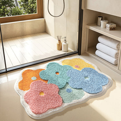 Cute Bathroom Non-Slip Mat, Funny Shaped Velvet Foot Mat, Home Bathtub Mat Home Decor